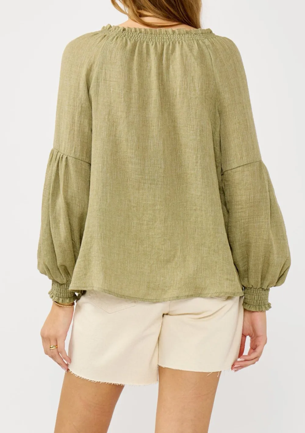 Tie Neck Long Sleeve Blouse