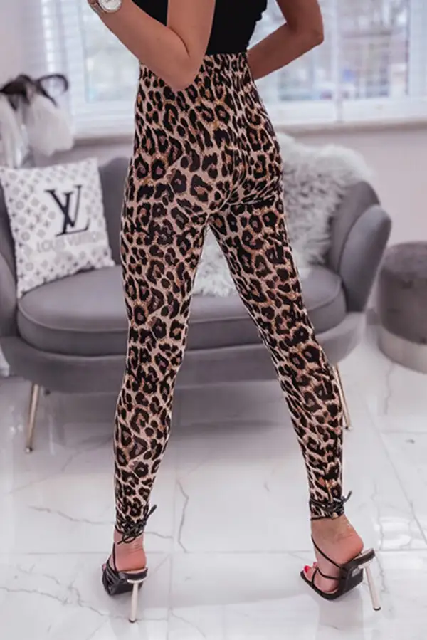 Vintage Leopard Print High Waist Leggings
