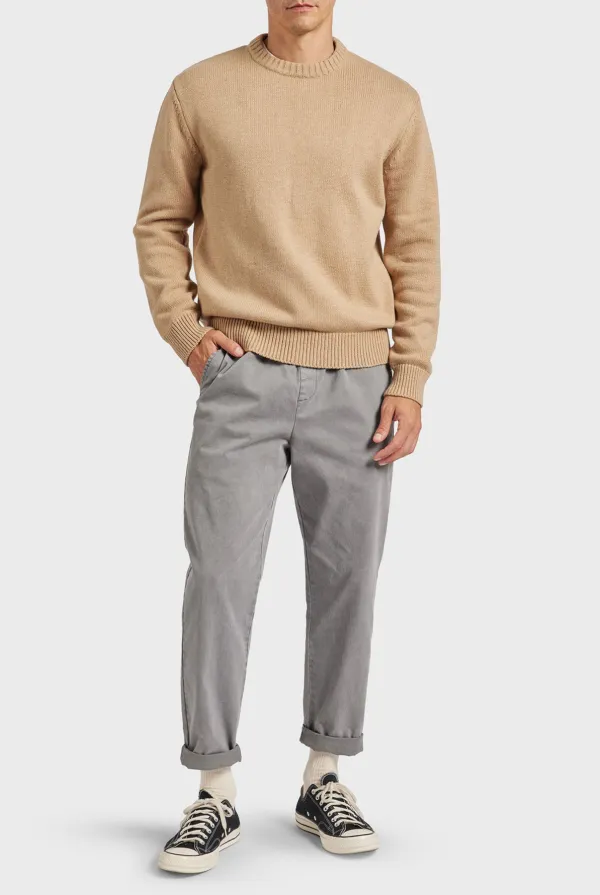 Grey Slim Fit Cotton Chino Trousers