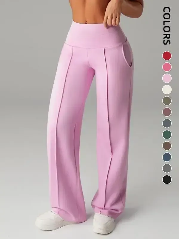 Women's Wide Leg High Waist Sweatpants with Pockets | Sporty Casual Style