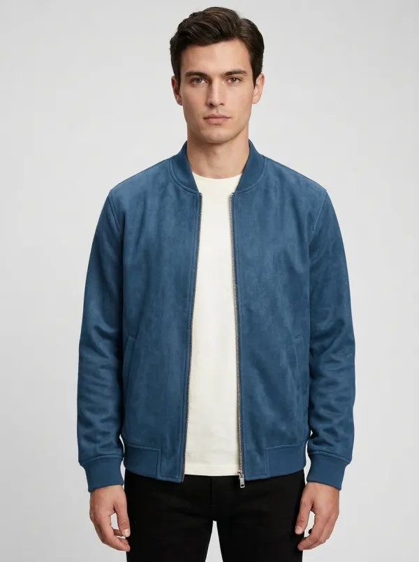 Classic Suede Bomber Jacket