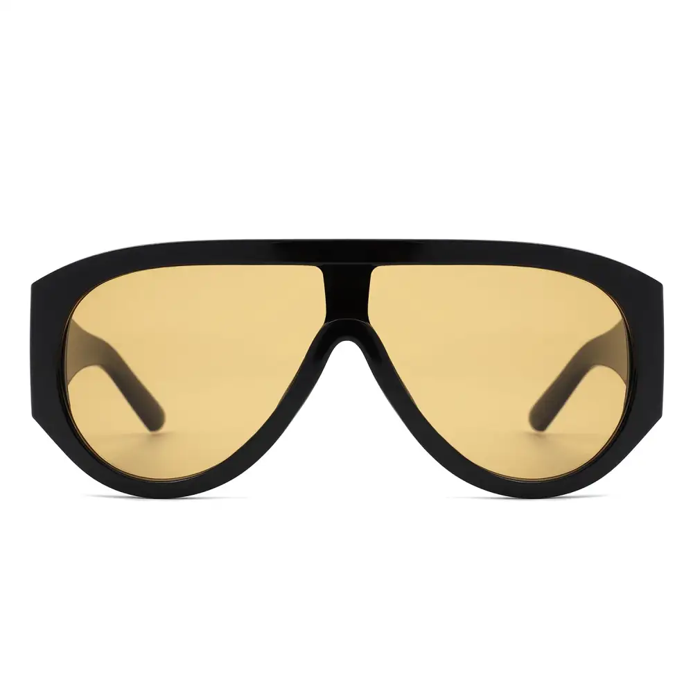 Retro Oversized Shield Wraparound Sunglasses