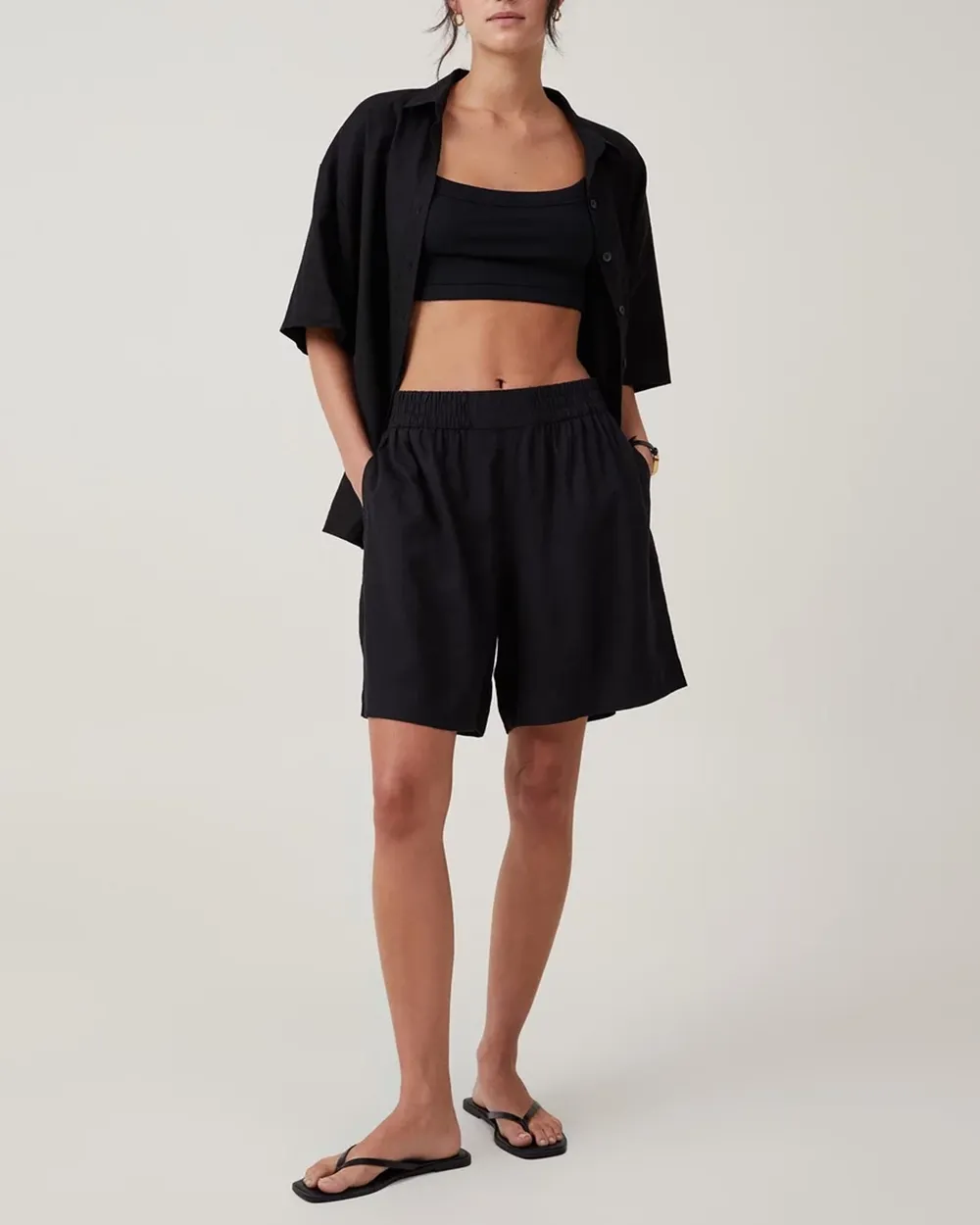 Black Longline Shorts