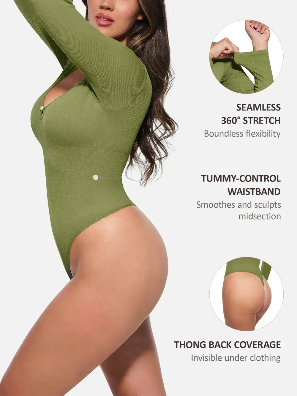 Seamless Ribbed Shaping Bodysuit