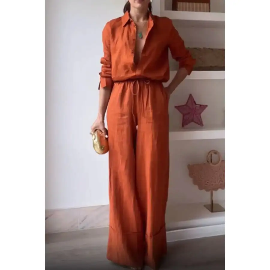 Button Down Shirt and Drawstring Pants