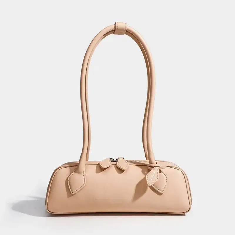 French Niche Sausage Bag – Retro Leather Underarm Crossbody