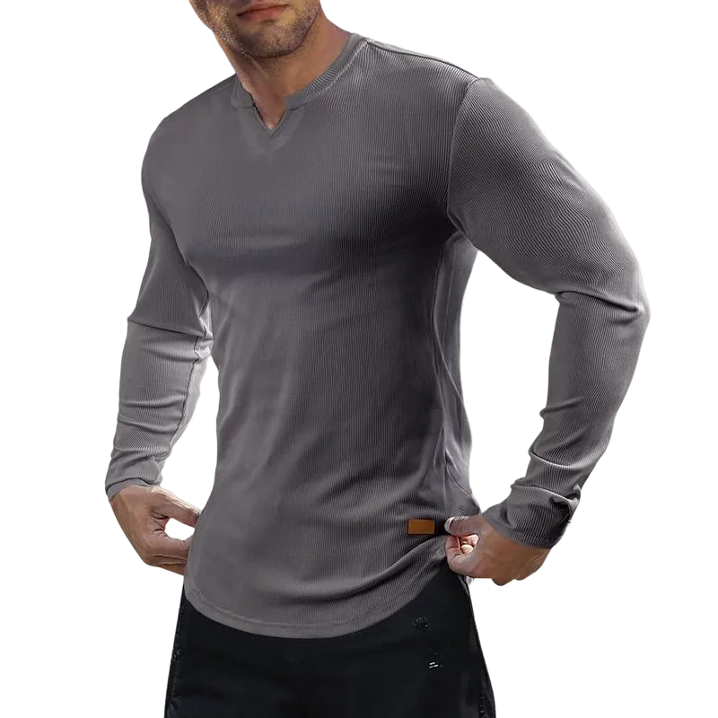 Men's solid color casual slim fit T-shirt