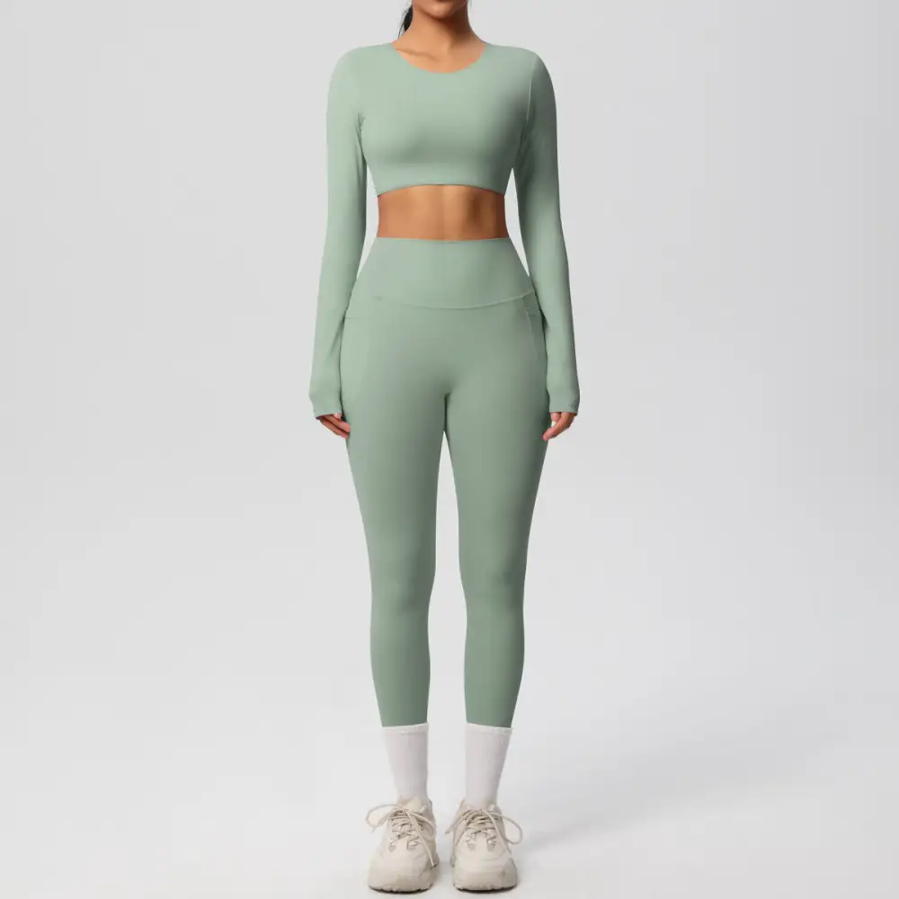 Brushed High-Waist Two-Piece Activewear Active Set