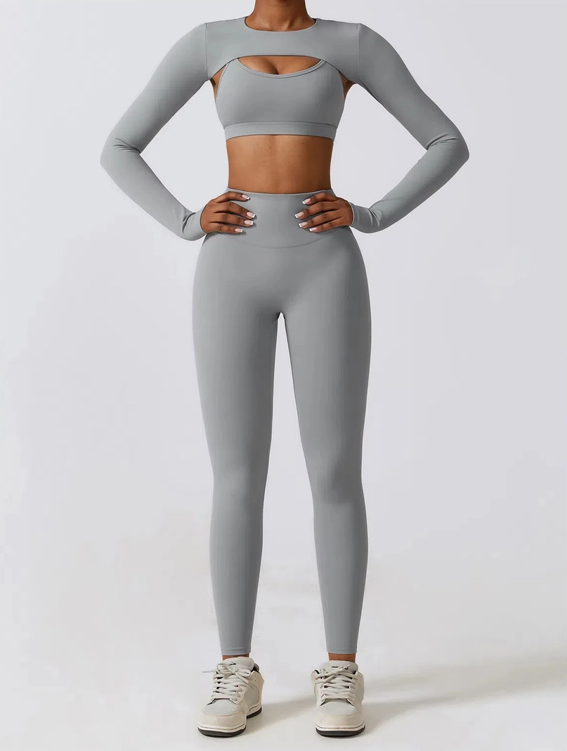 Cross Back Long Sleeve Active Set