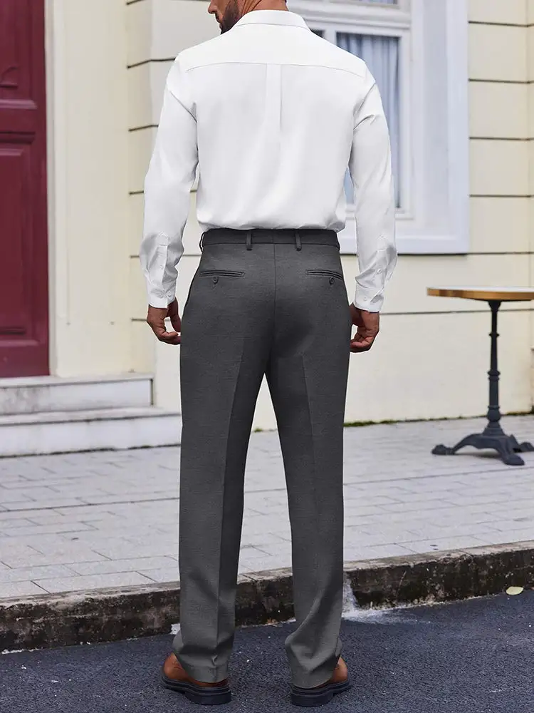 Comfort Flat Front Dress Pants