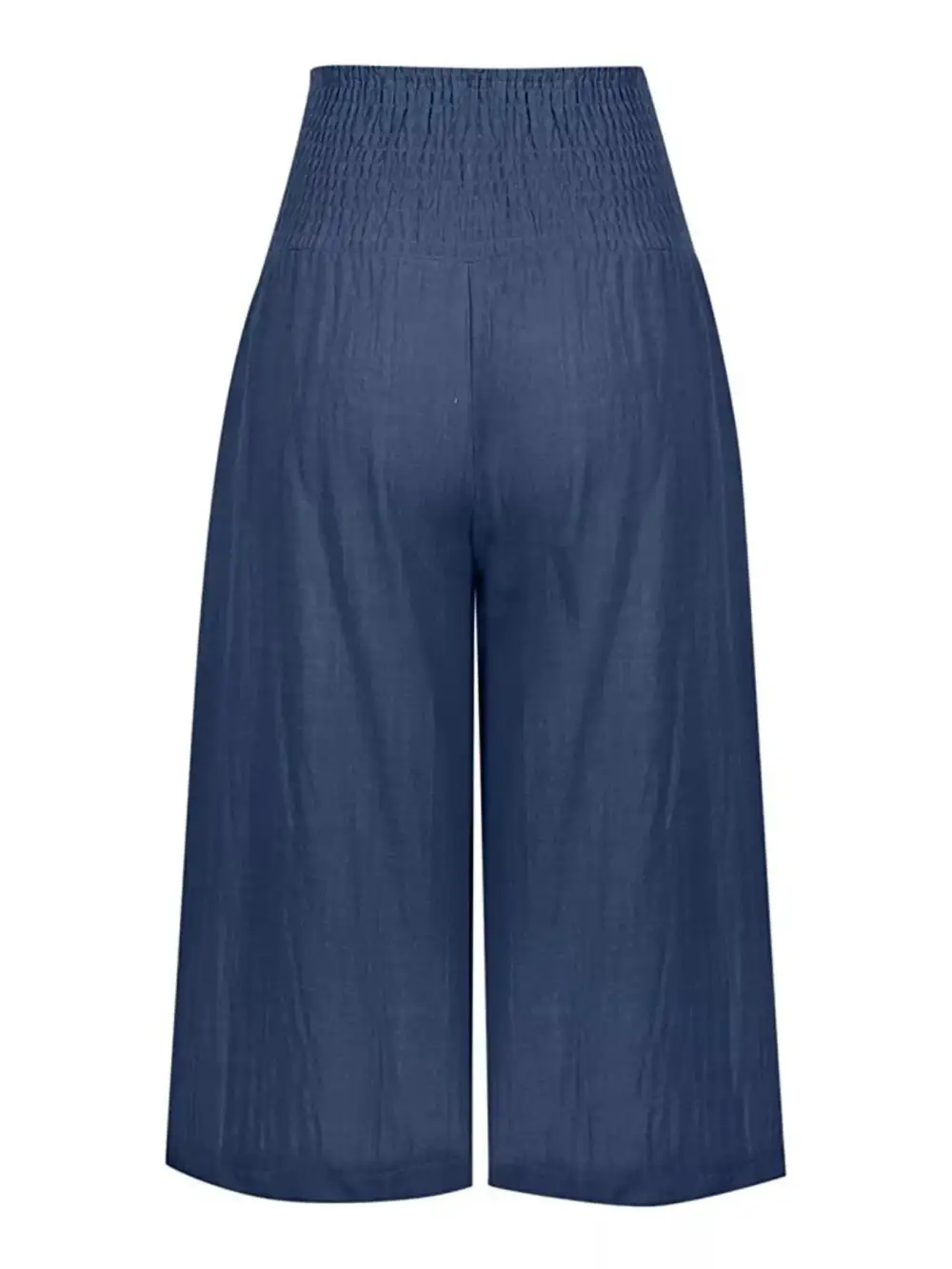 Smocked Wide Leg Capri Pants