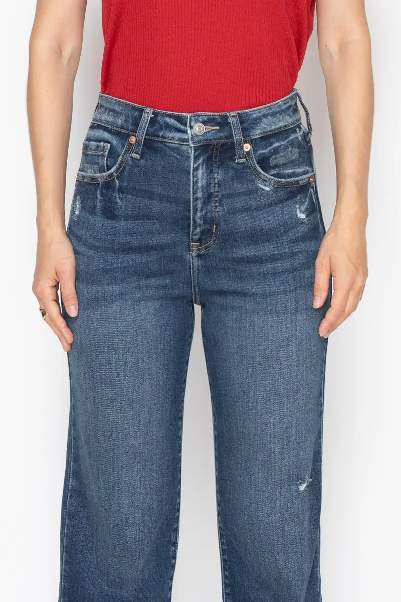 Easygoing High Rise Straight Leg Relaxed Denim Jeans
