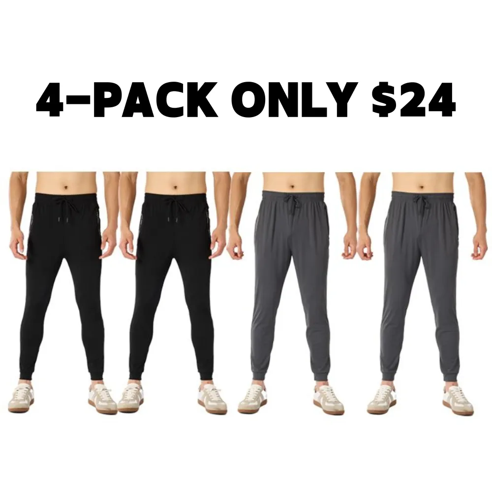 Men's Stretch Jogger Pants, Comfortable Athletic Pants with Pockets for Active Wear, Lightweight & Breathable