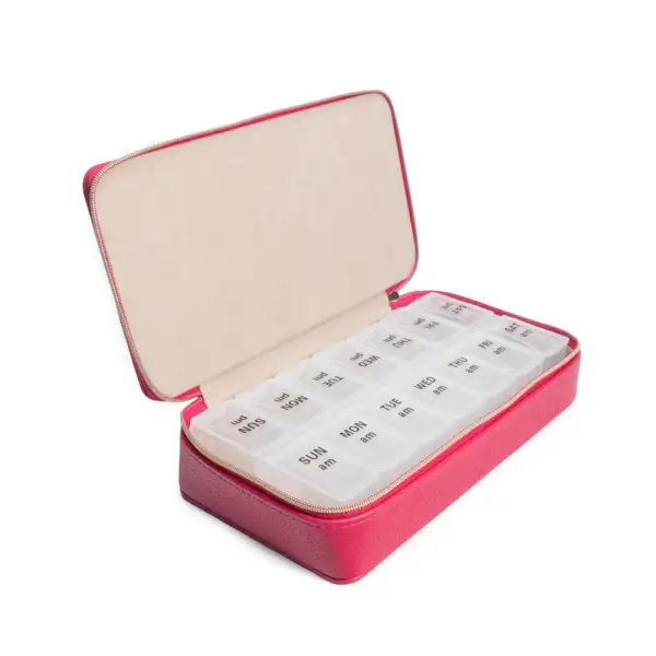 Round Travel Pill Organizer Box