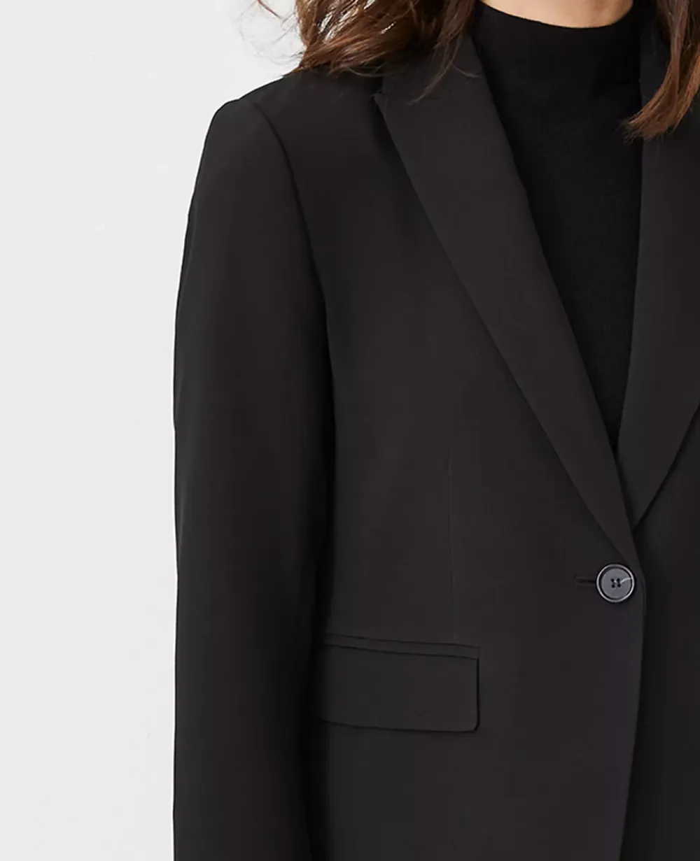 The Shorter One Button Blazer In Fluid Crepe