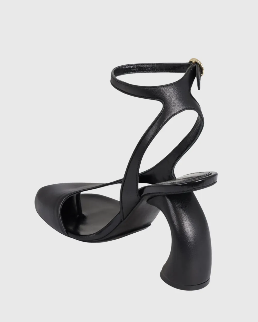 Split Toe Heterotypic Heel Sandals in Black