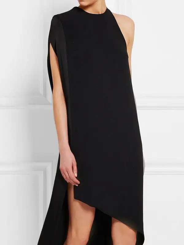 High Asymmetric Neck Maxi Dress