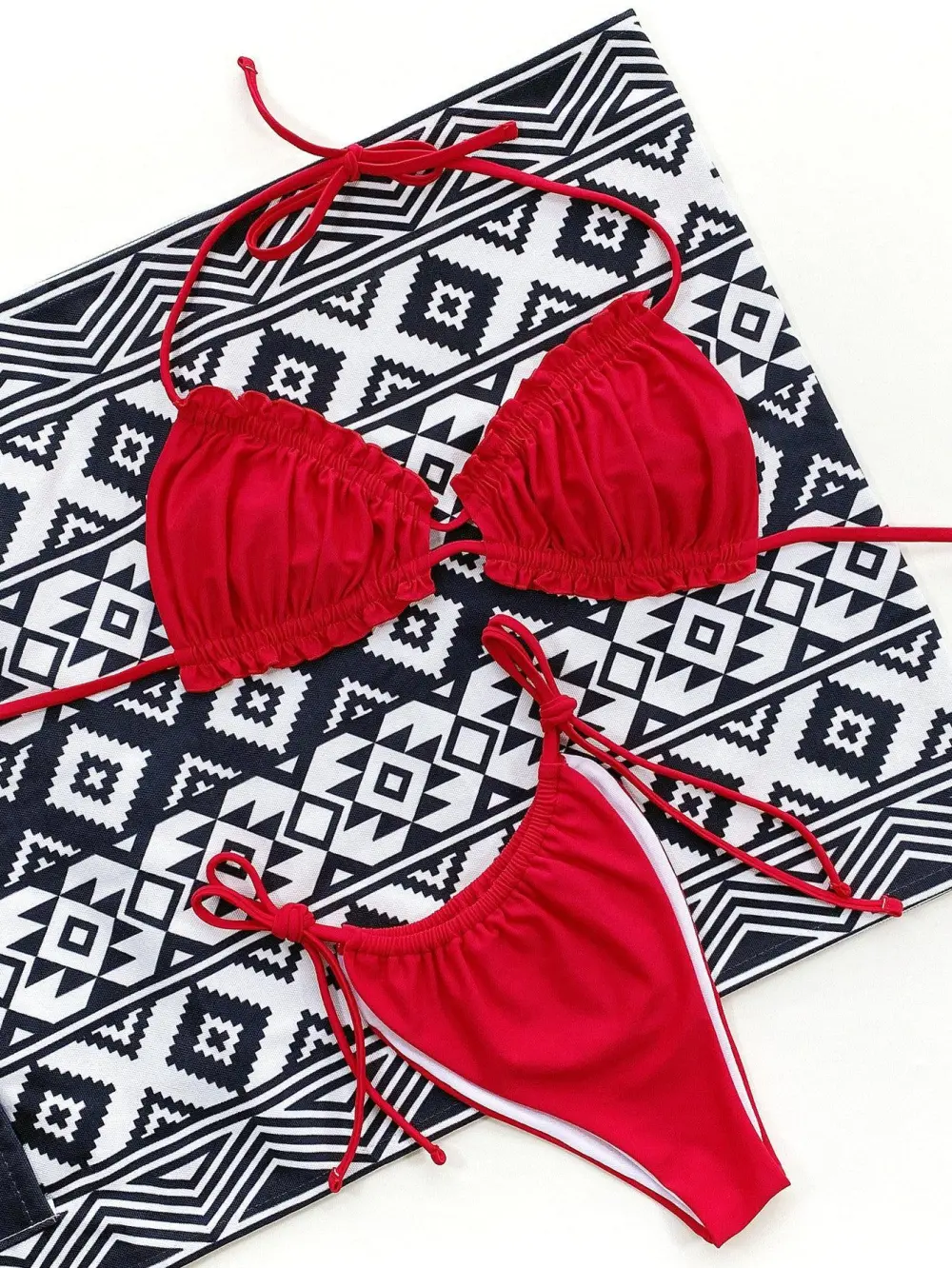 Halter Neck Bikini Leopard Swim Set