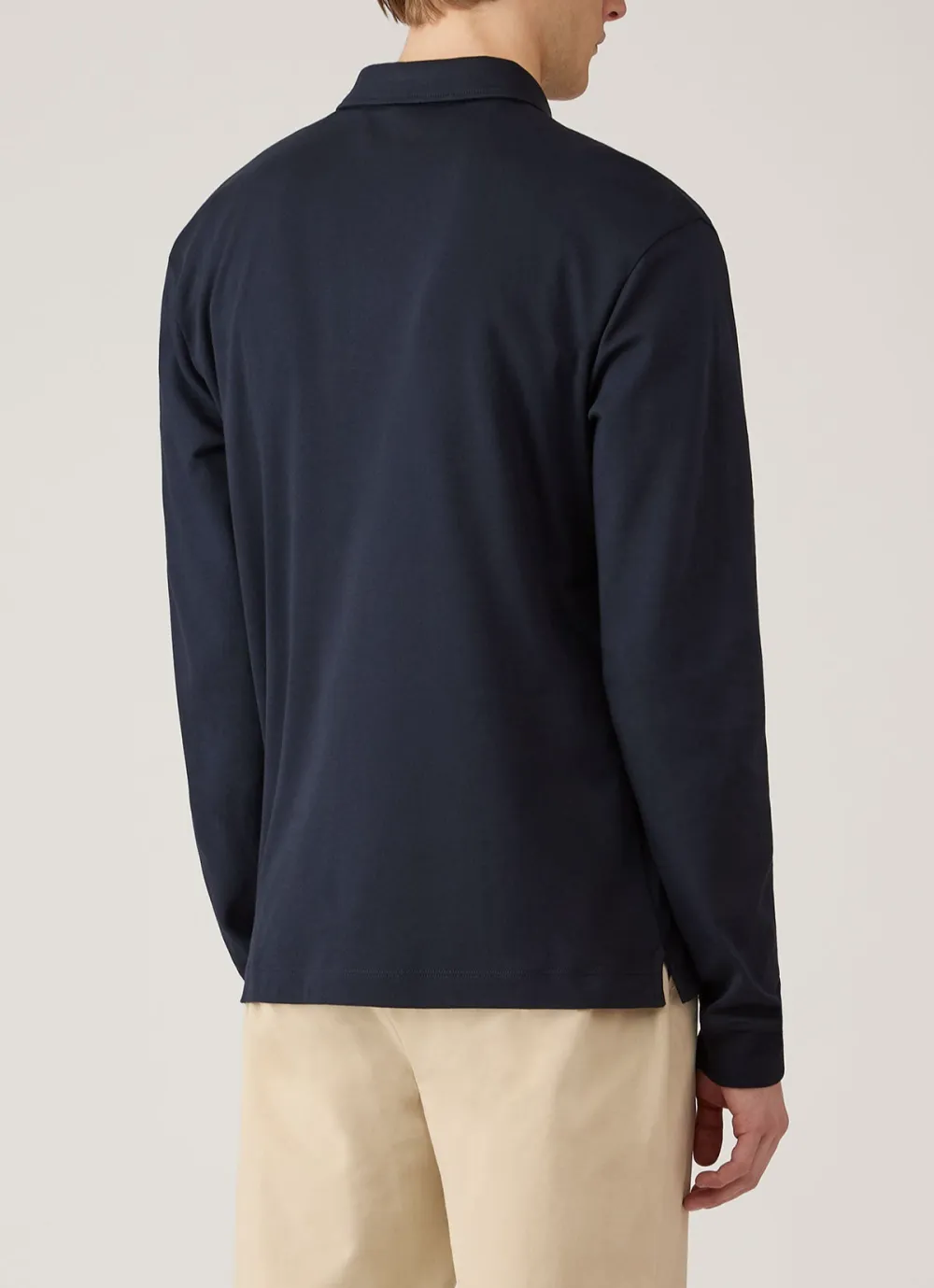 Refined Everyday Relaxed Fit Heavyweight Rugby Cotton Long Sleeve Polo Shirt