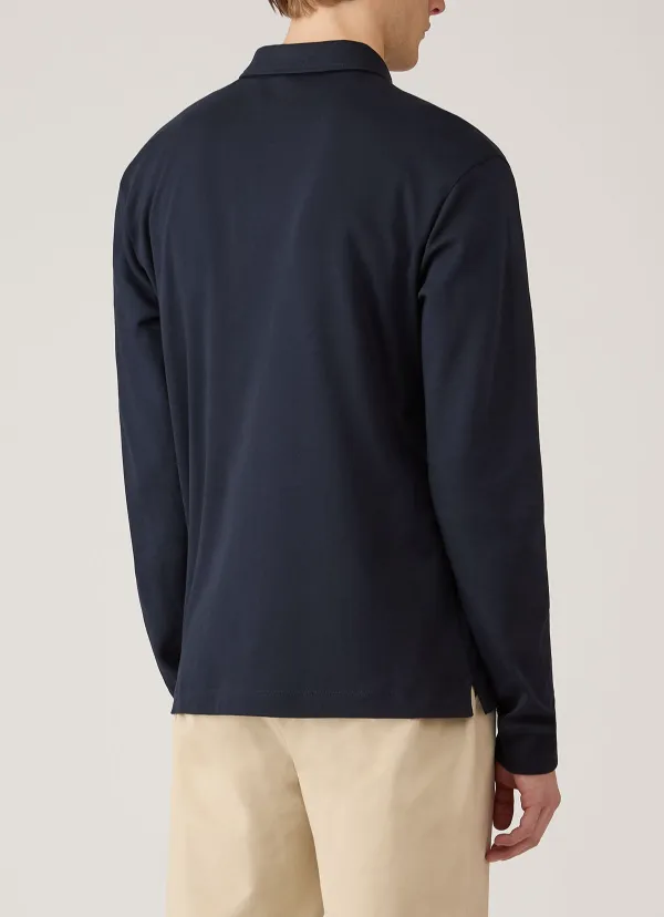 Refined Everyday Relaxed Fit Heavyweight Rugby Cotton Long Sleeve Polo Shirt