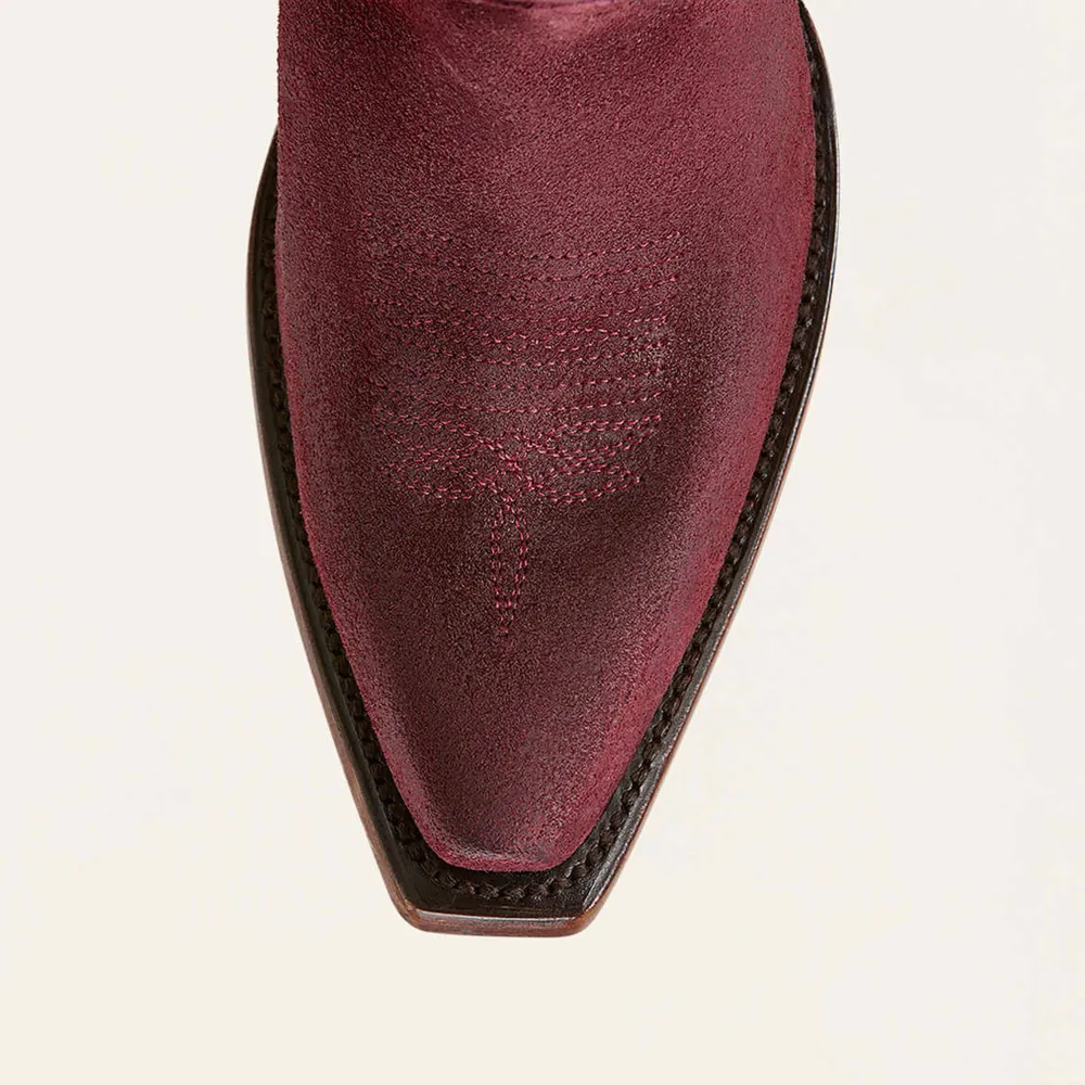 Faux-Suede Embroidered Side-Zip Zip-Up Knee-High Boots