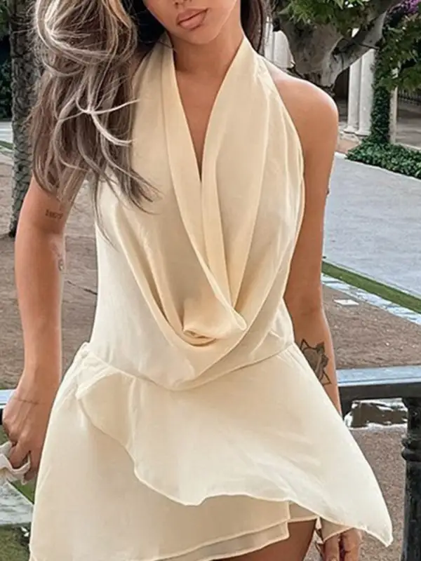 Halter Cotton Mini Dress