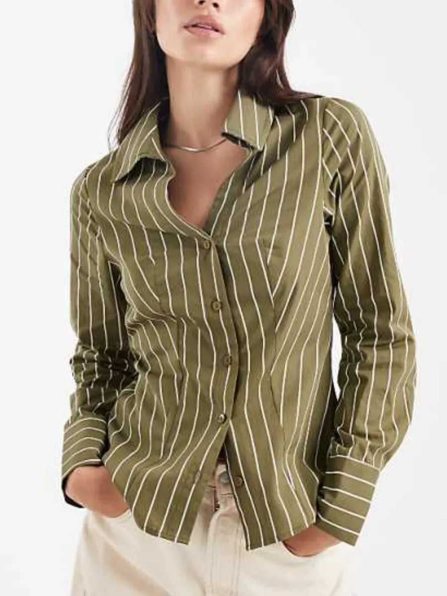 Retro Vertical Stripe Shirt