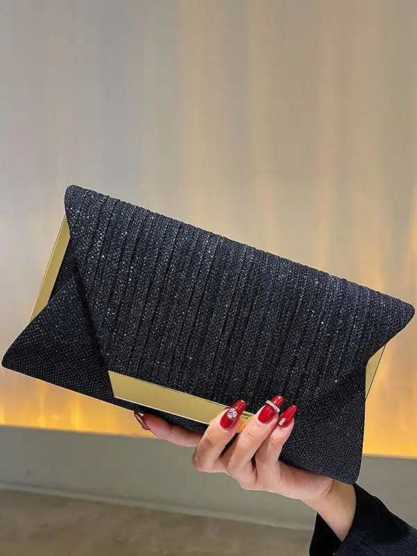 Chains Contrast Sequined Split-joint Evening Bag Clutches
