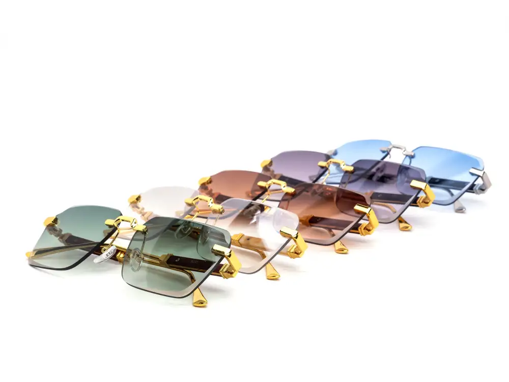 12-Pack Minimalist Rimless Metal Gradient Sunglasses