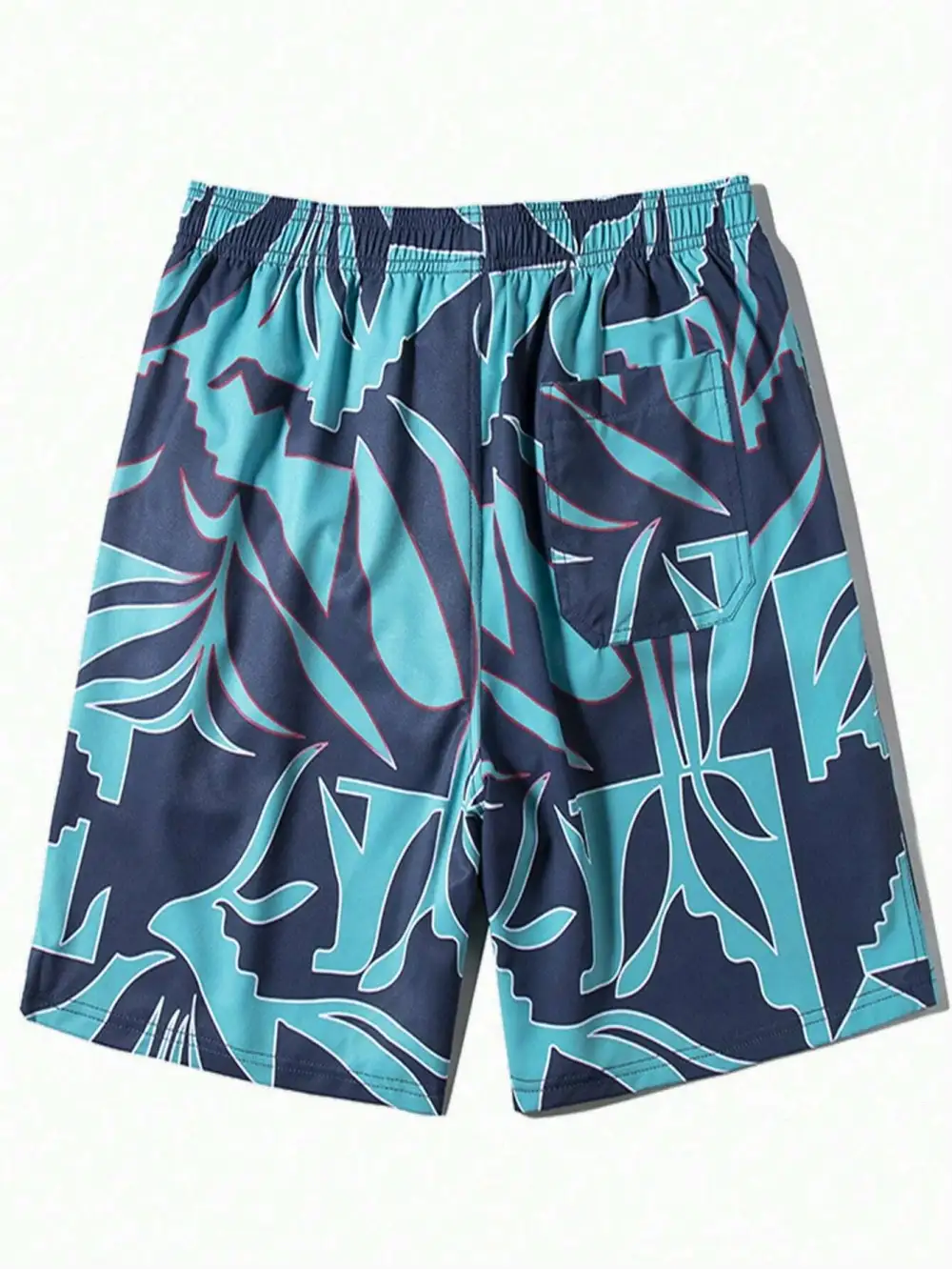 Men's Allover Print Tropical Beach Shorts