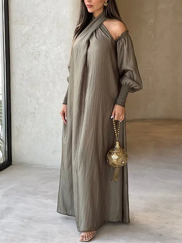 Loose Color Long Maxi Dress