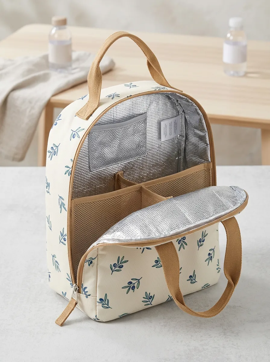 Olive Branch Pattern Insulated Printed Lunch Bag