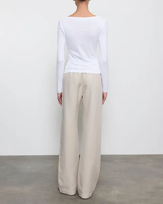 Cotton  Boatneck White