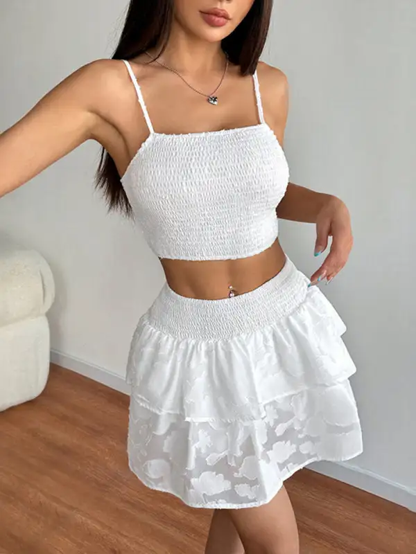 Pocket Detail Suspender Coordinated Set