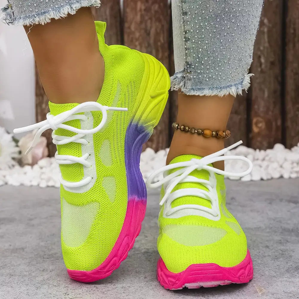 Lace-Up Round Toe Sneakers