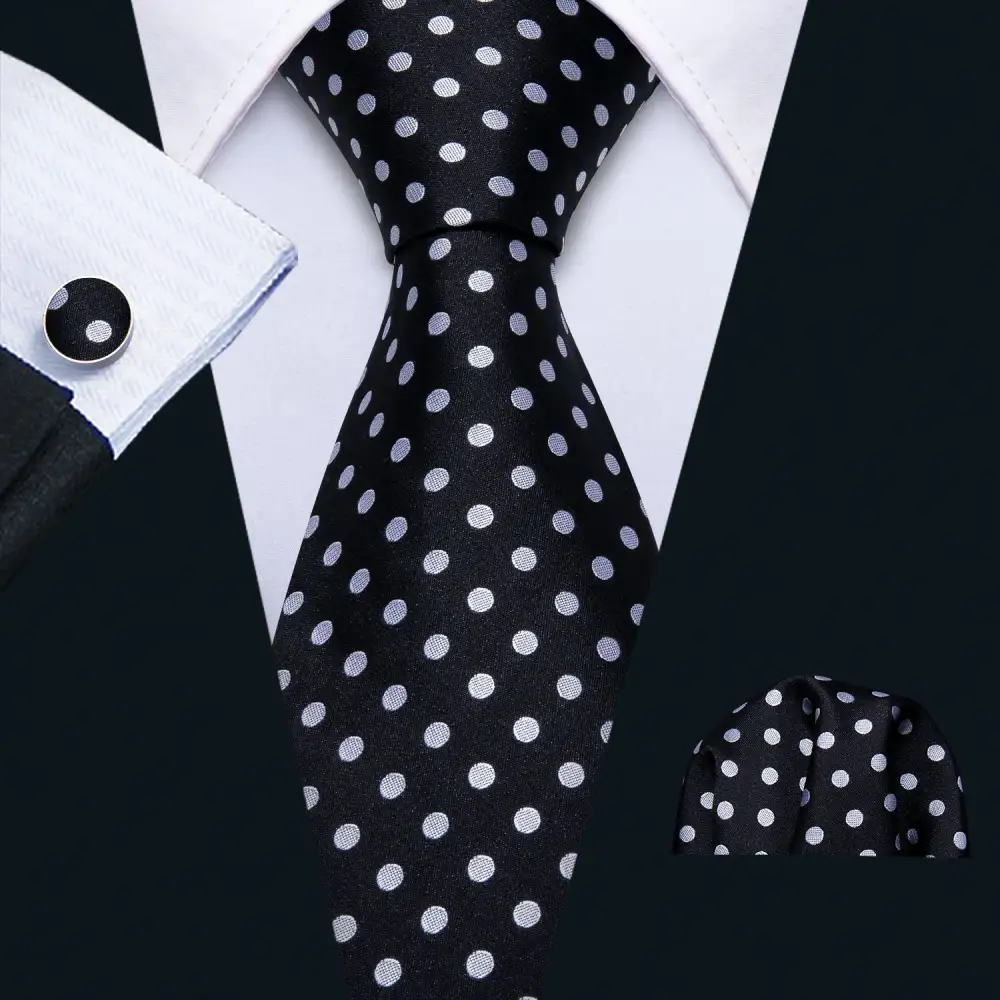 Refined Polka Dot Dotted Necktie Set