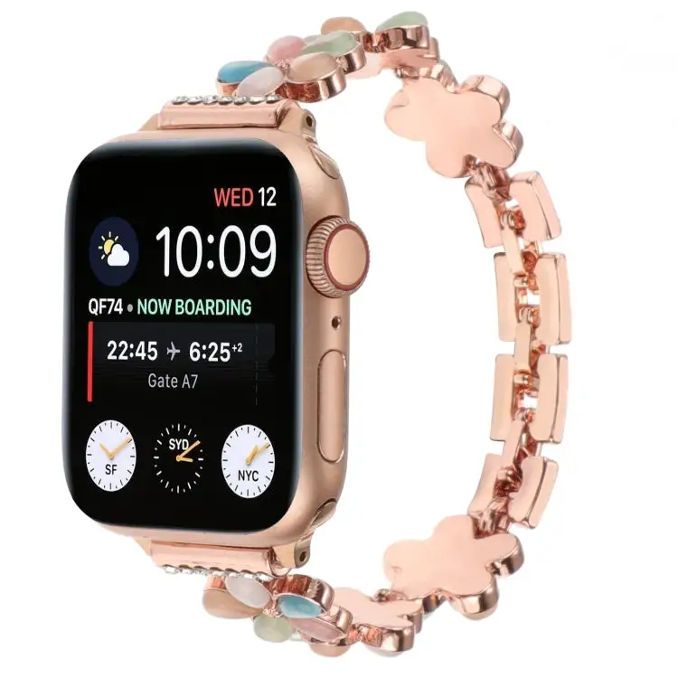 Classic-Casual Floral-Link Zinc Alloy Watchband