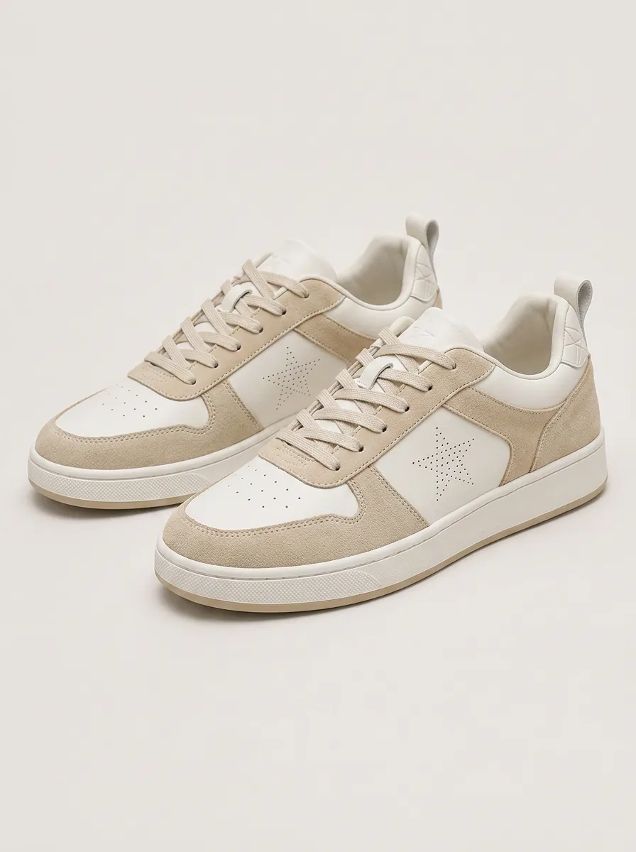 Men's Casual Star Perforated Patterned Skate Shoes