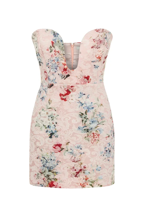 Floral Mini Dress-Pink
