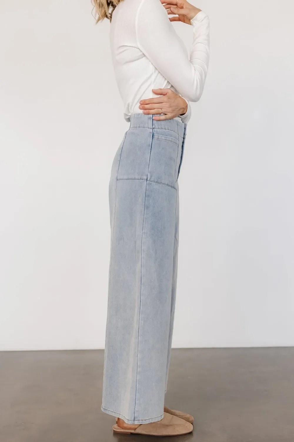 Classic Basic Retro Loose Denim Pants