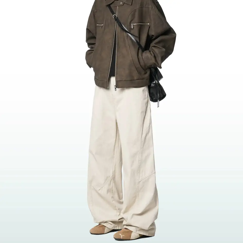 Wide Leg Cargo Trousers