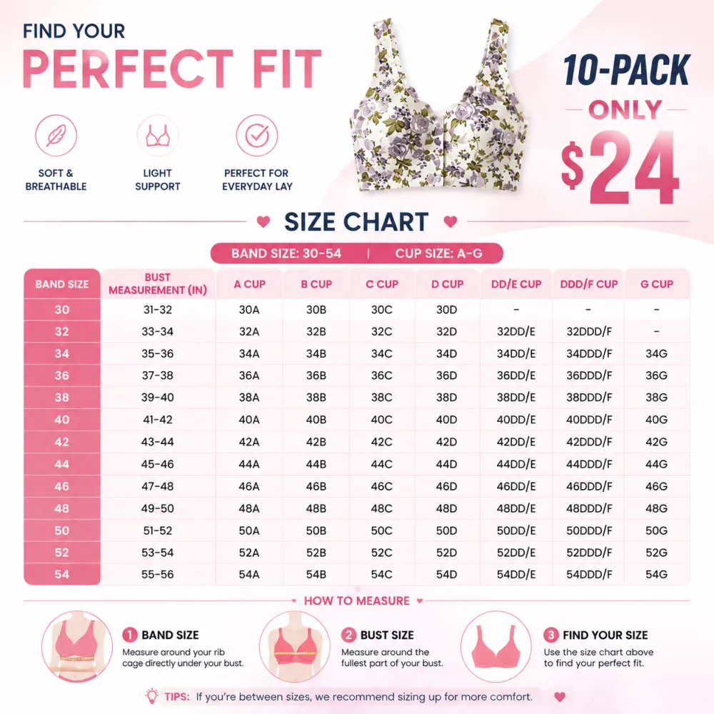 🔥Last Day💥Convenient Front-Closure Ultra Thin Bra🔥10-Pack Only $24
