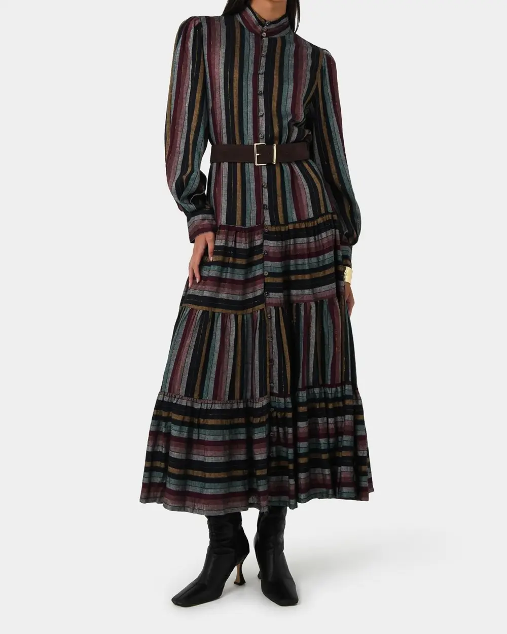 Linen Tiered Maxi Dress