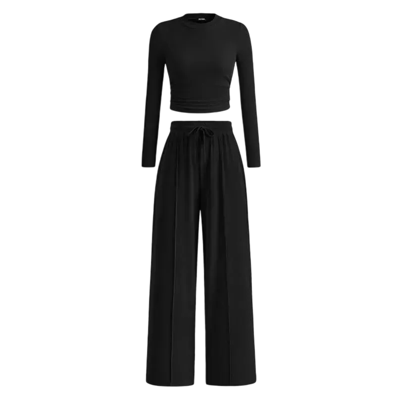 🔥Last Day 89% OFF🔥Women's Winter 2-Piece Set – Warm Top & Wide-Leg Pants