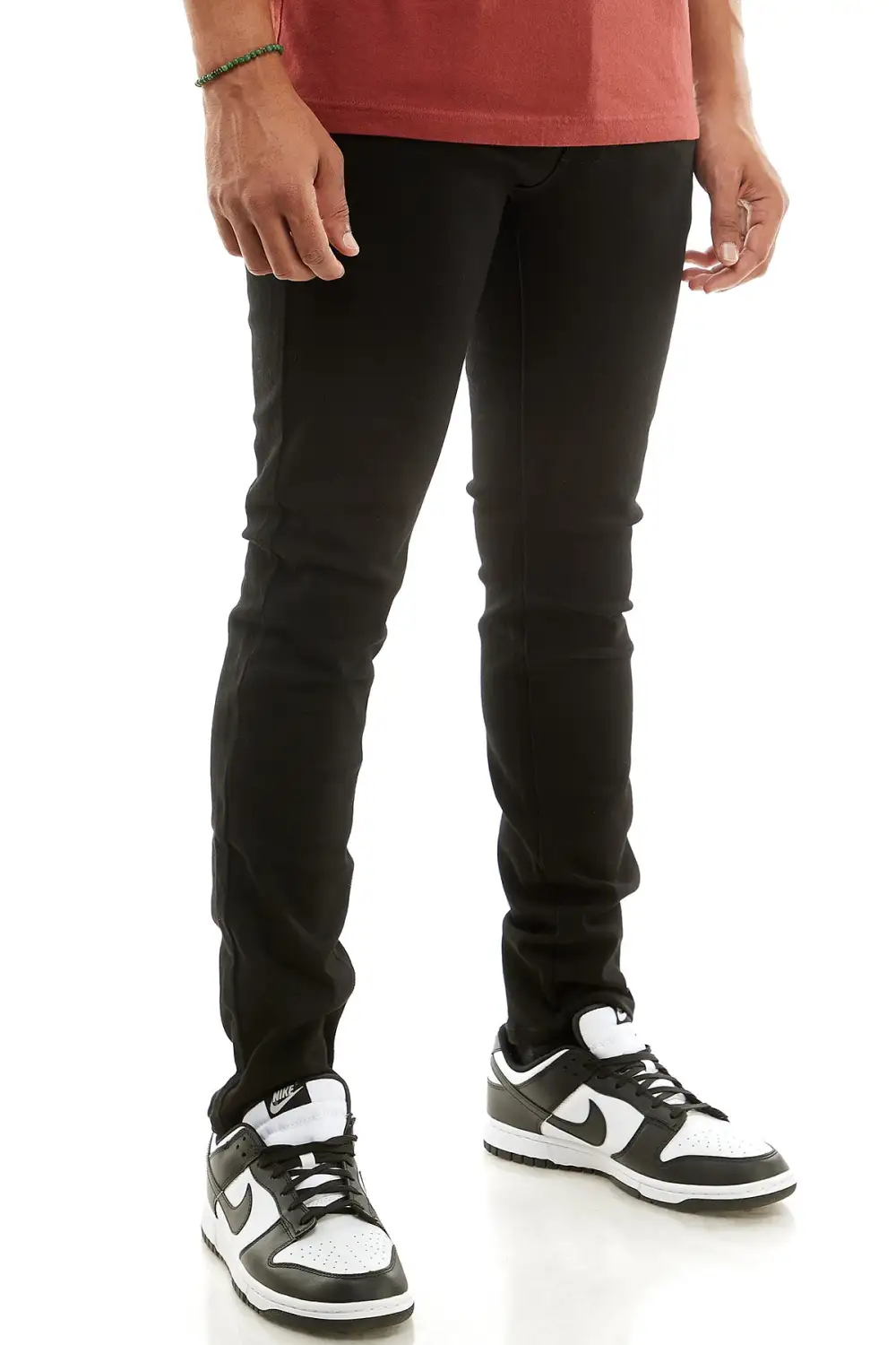 Men's Skinny Zip Detail Patchwork Pants