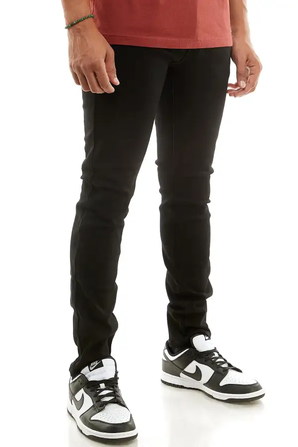 Men's Skinny Zip Detail Patchwork Pants