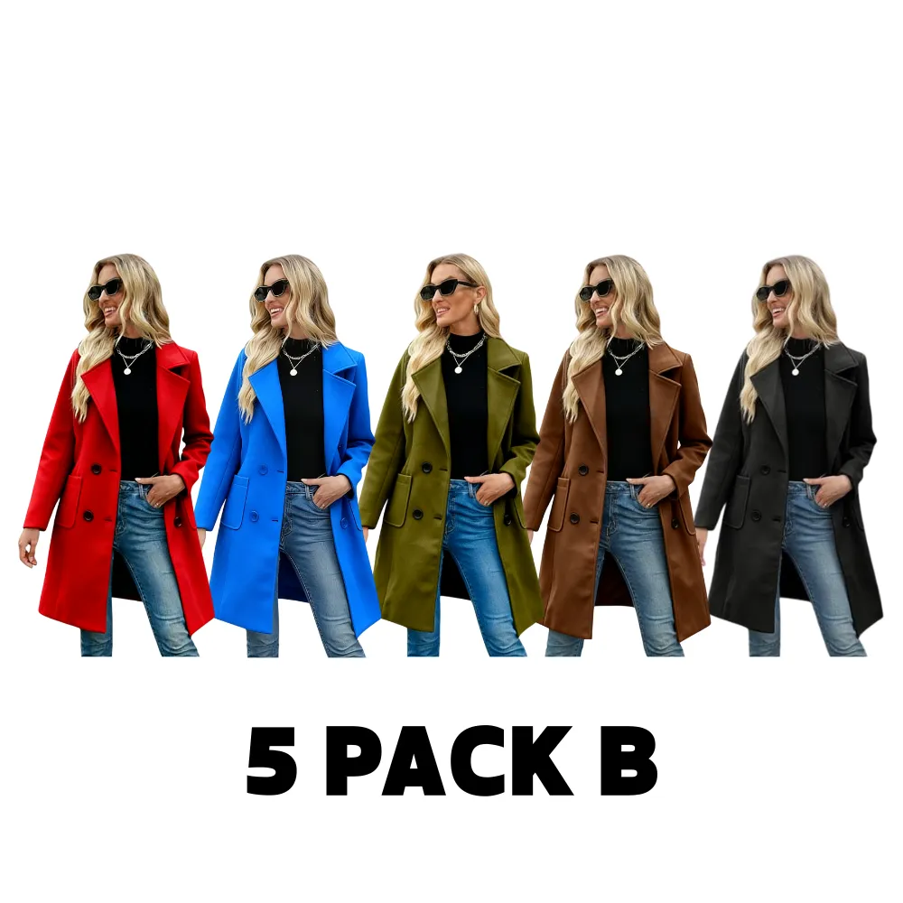 Women‘s Winter Wool Blend Camel Mid-Long Coat