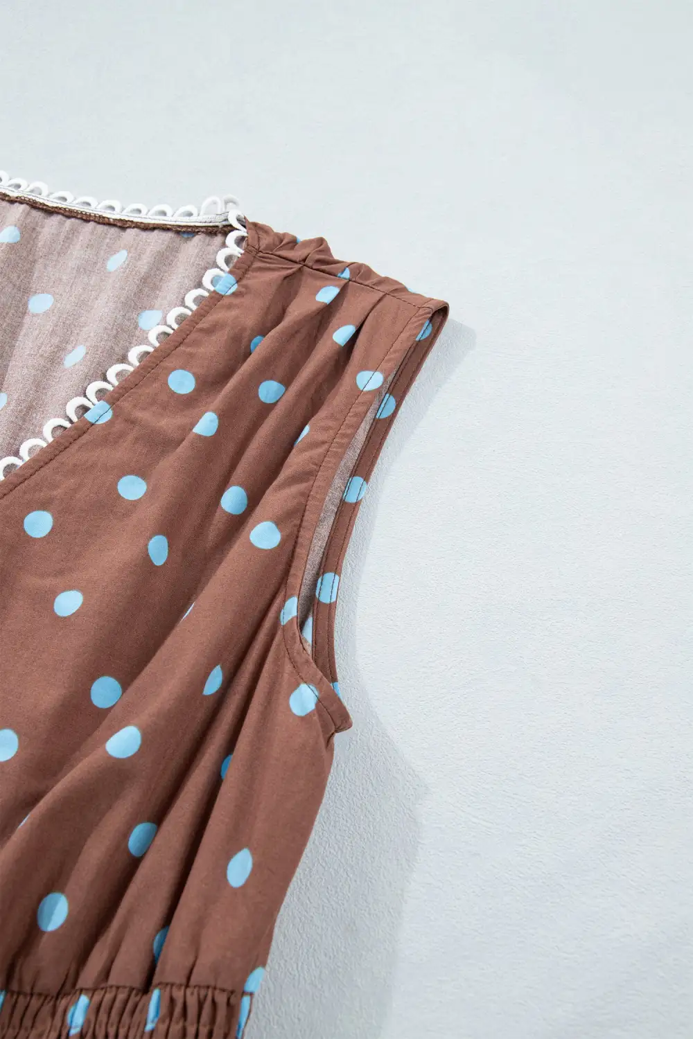Polka Dot Printed V Neck Dress Casual