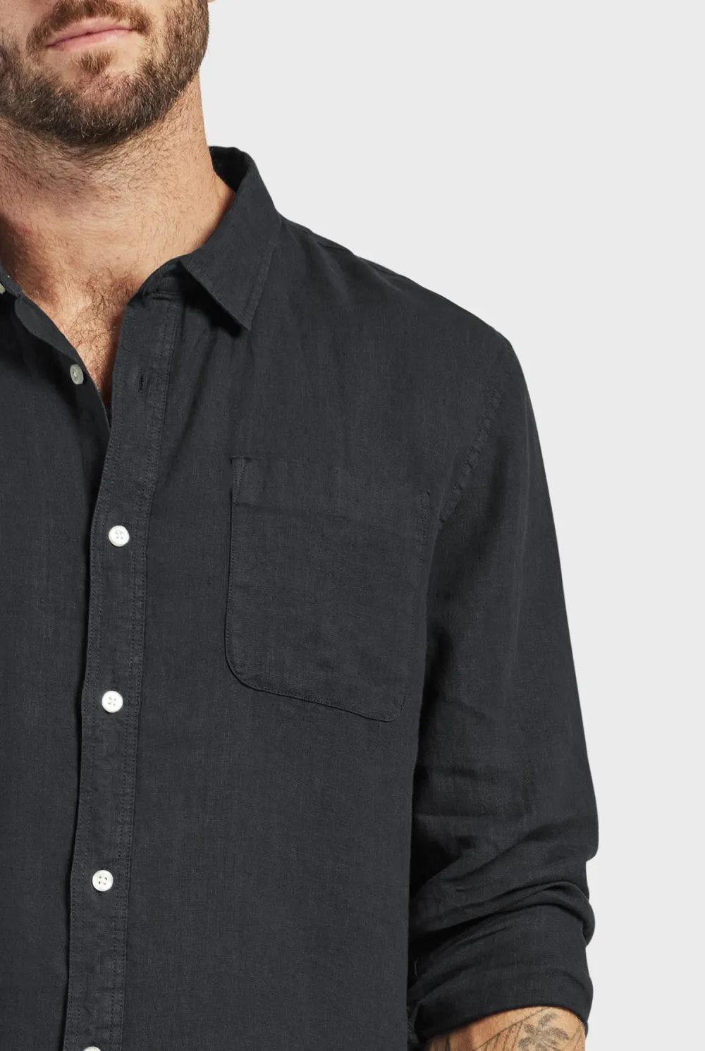 Lightweight Linen Button Down Long Sleeve Shirt