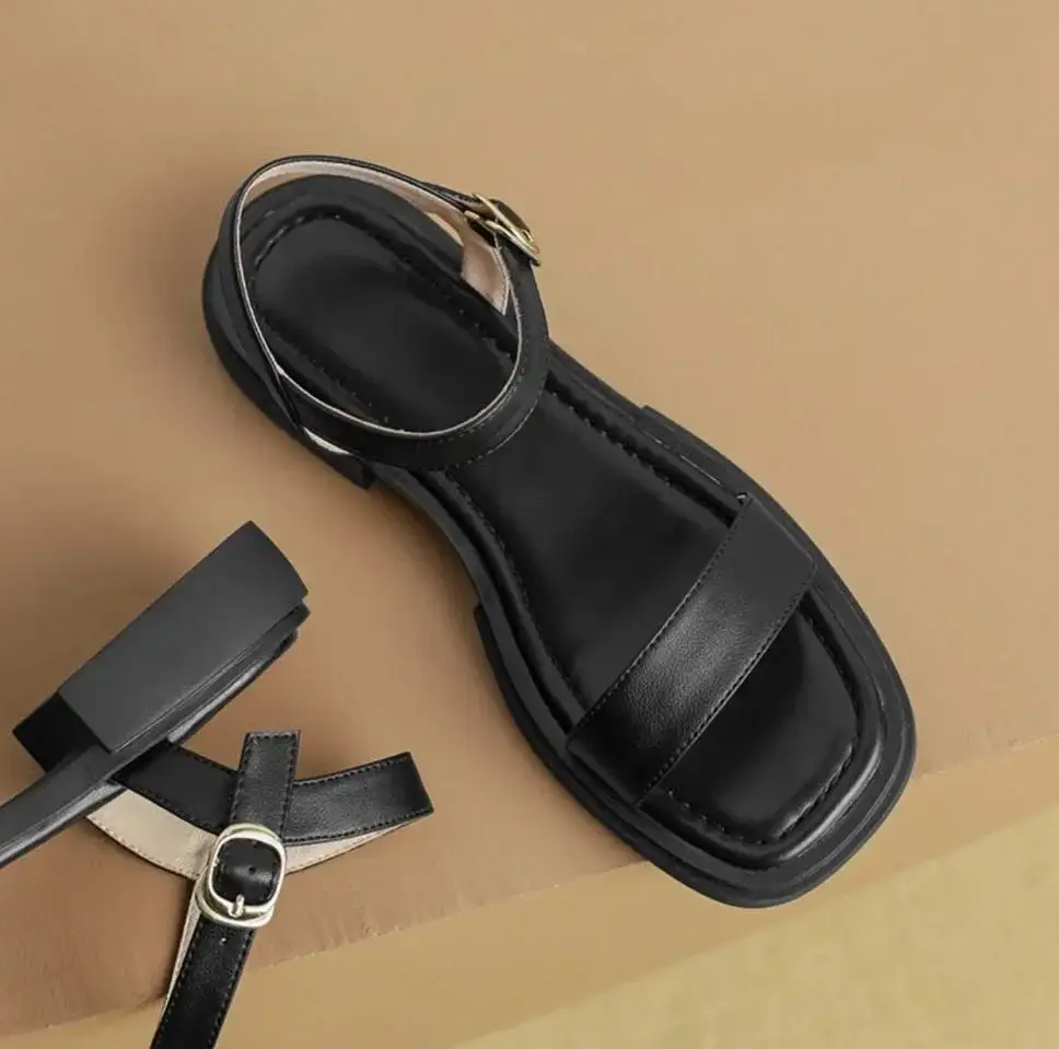Wraparound Slingback Open-Toe Flat Sandals
